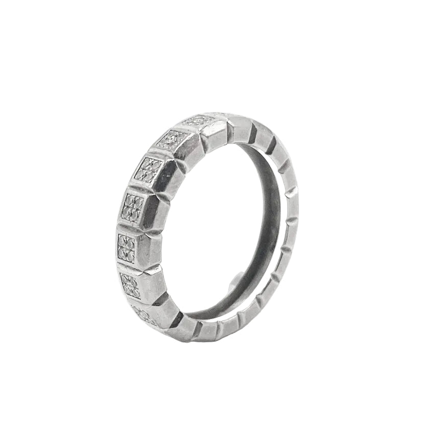 Bague Alliance CHOPARD "Ice Cube" en or blanc et diamants - Castafiore