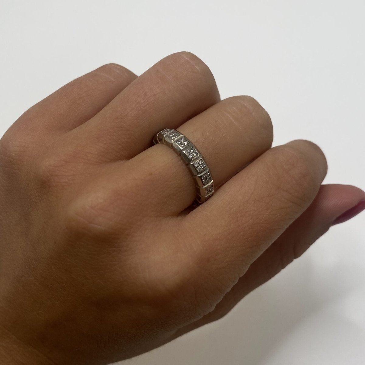 Bague Alliance CHOPARD "Ice Cube" en or blanc et diamants - Castafiore