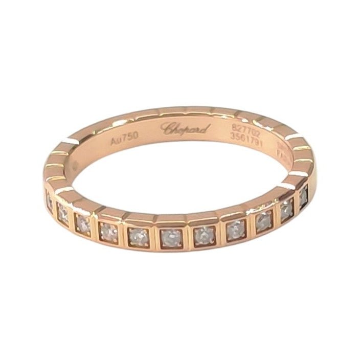 Bague Alliance CHOPARD "Ice Cube" en or rose et diamants - Castafiore