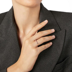 Bague Alliance DODO "Bollicine" en or rose, saphirs, rubis, améthyste, topaze, tsavorite et diamants - Castafiore