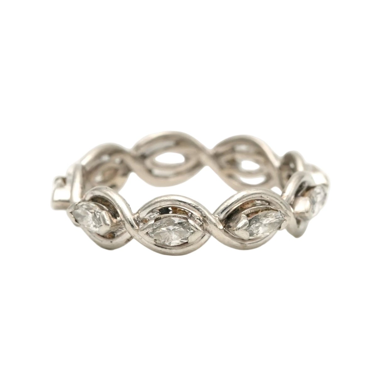 Bague Alliance en blanc, or jaune et diamants - Castafiore