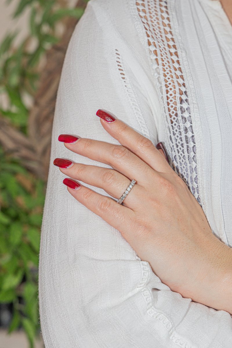 Bague Alliance en Or blanc et Diamant - Castafiore