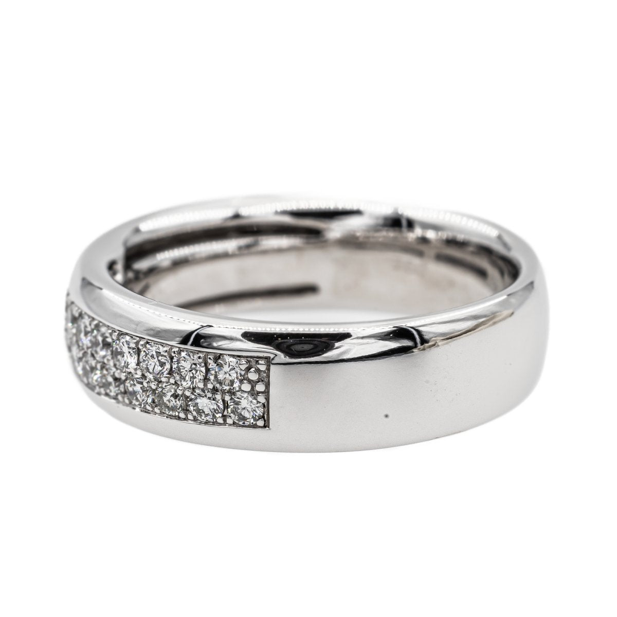 Bague Alliance en Or blanc et Diamant - Castafiore