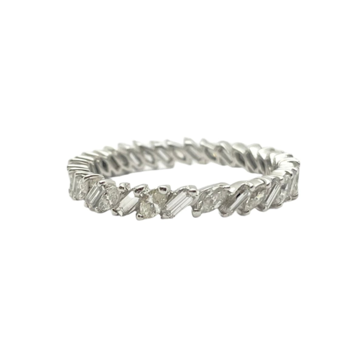 Bague Alliance en or blanc et diamants - Castafiore