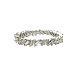 Bague Alliance en or blanc et diamants - Castafiore