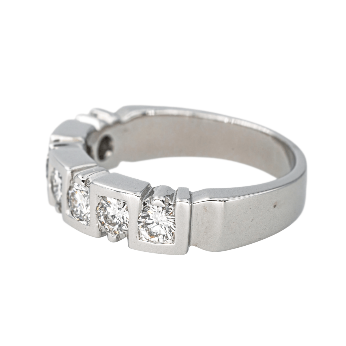 Bague Alliance en or blanc et diamants - Castafiore