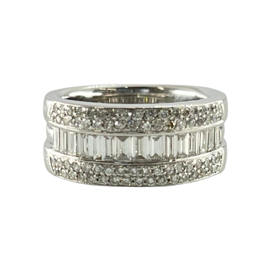 Bague Alliance en or blanc et diamants - Castafiore