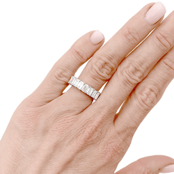 Bague Alliance en or blanc et diamants - Castafiore