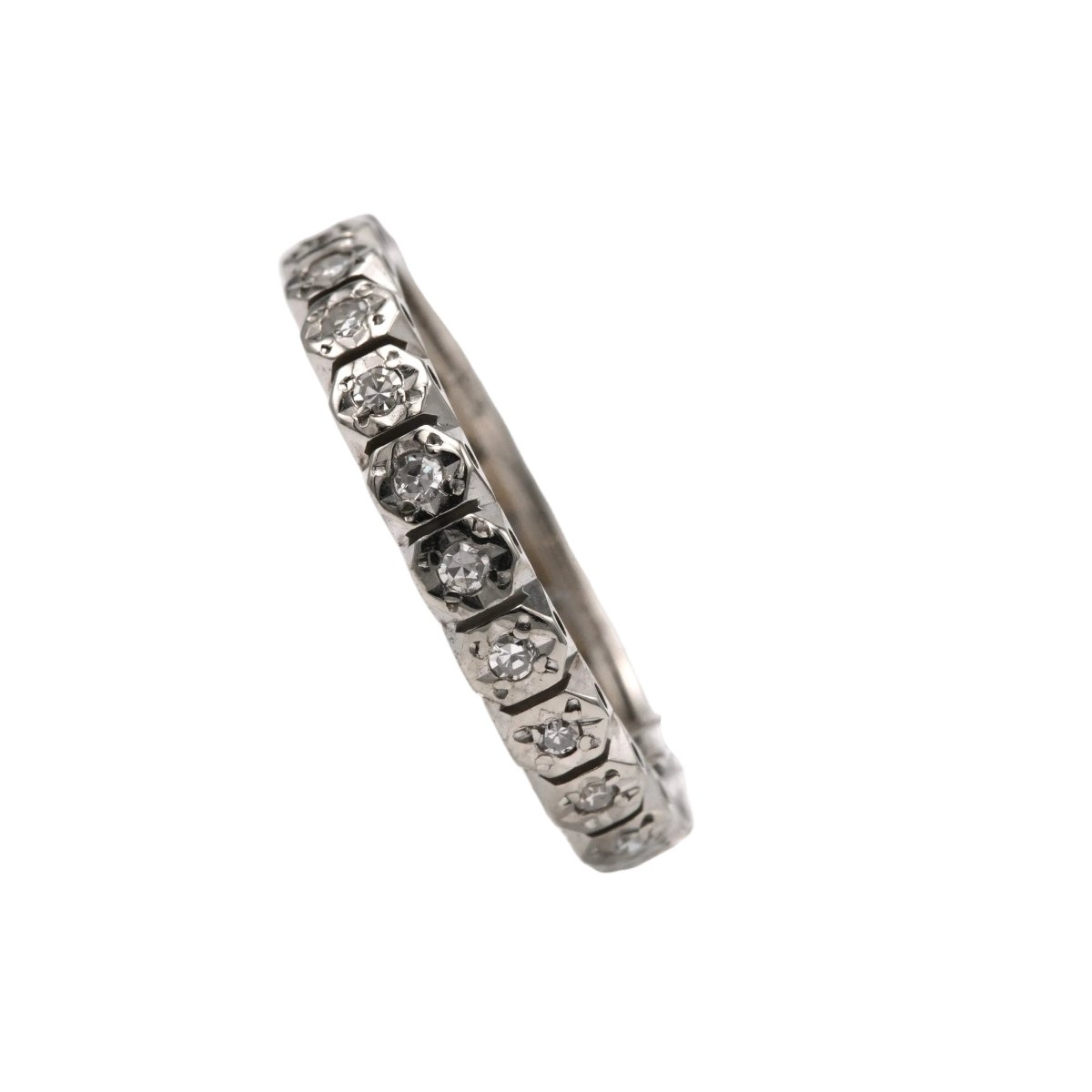 Bague Alliance en or blanc et diamants