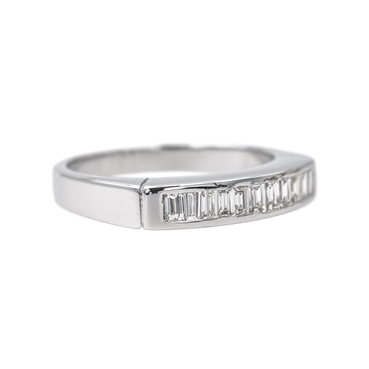 Bague Alliance en or blanc et diamants - Castafiore