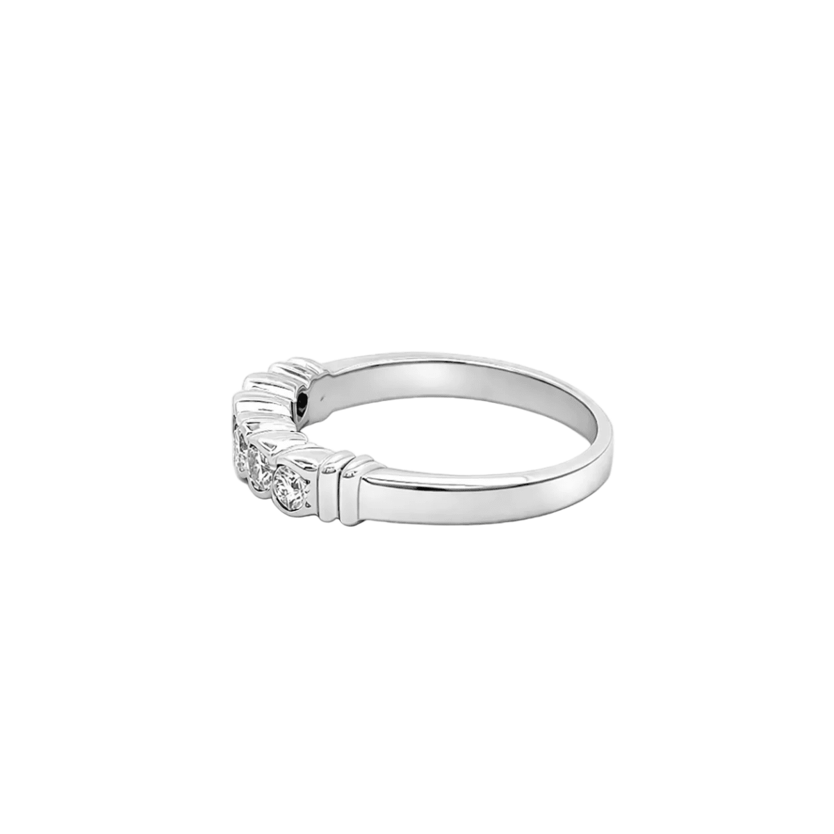Bague Alliance en or blanc et diamants - Castafiore