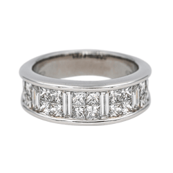 Bague Alliance en or blanc et diamants - Castafiore