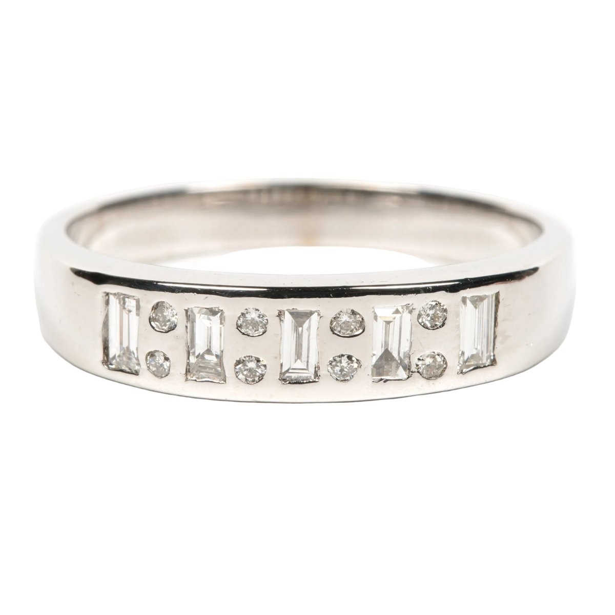 Bague Alliance en or blanc et diamants - Castafiore