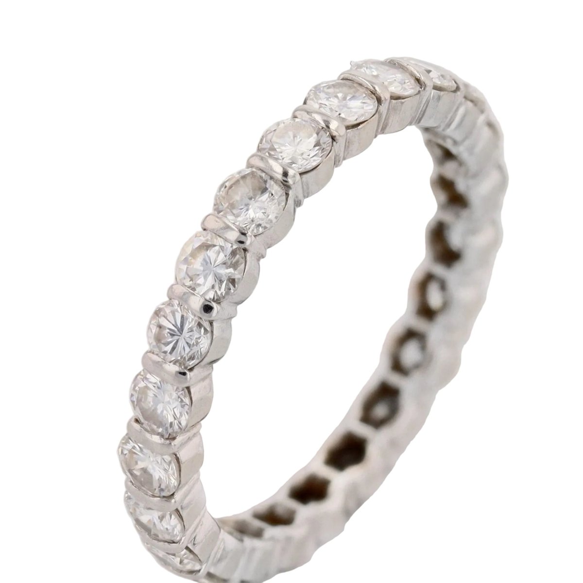 Bague Alliance en or blanc et diamants - Castafiore