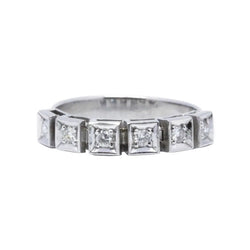 Bague Alliance en or blanc et diamants - Castafiore