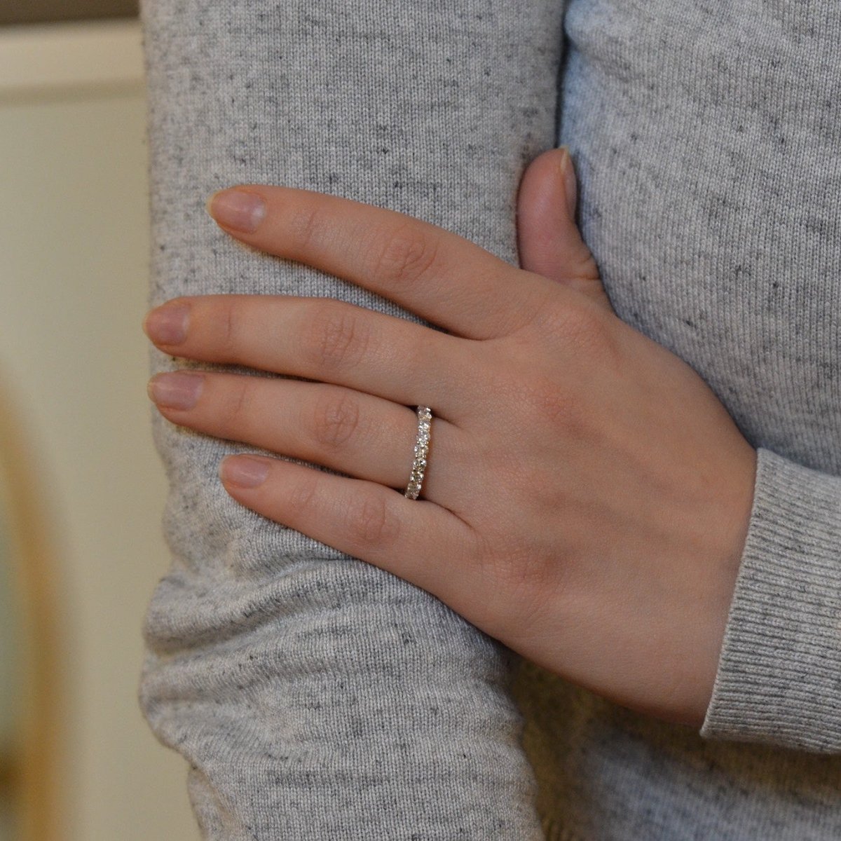 Bague Alliance en or blanc et diamants - Castafiore