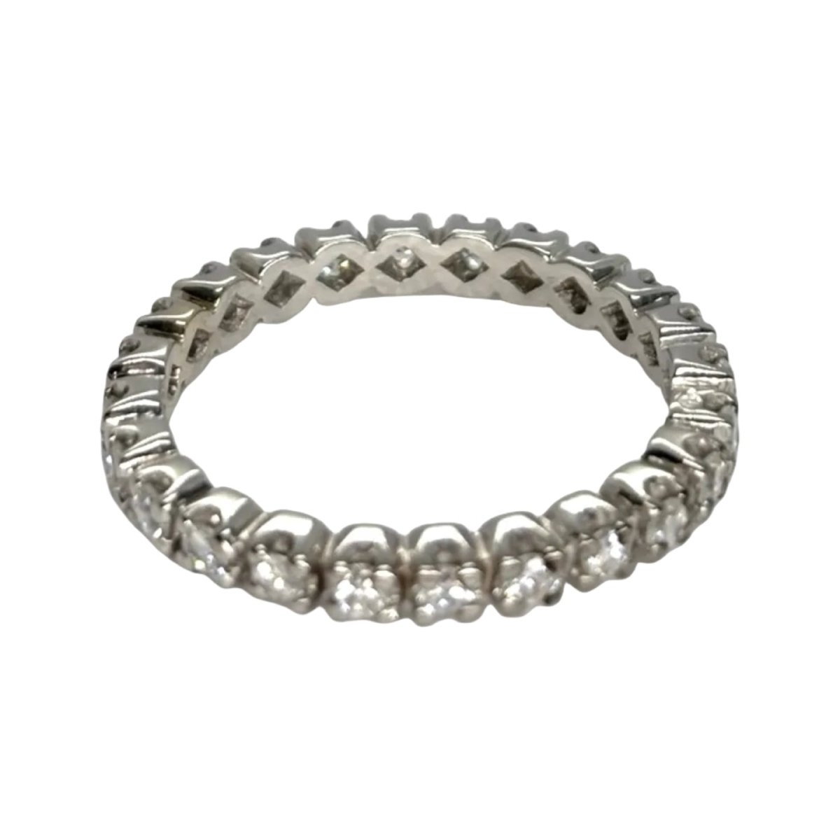 Bague Alliance en or blanc et diamants - Castafiore