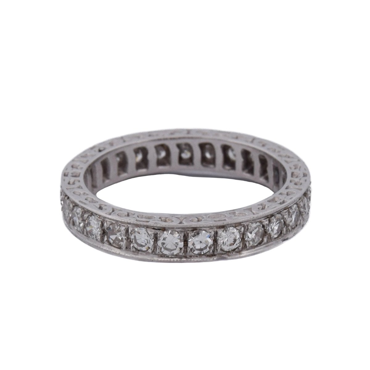 Bague Alliance en or blanc et diamants - Castafiore