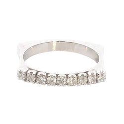 Bague Alliance en or blanc et diamants - Castafiore