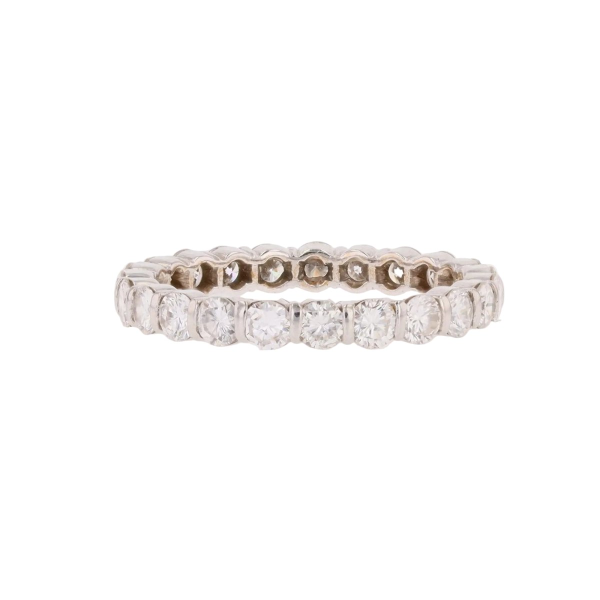 Bague Alliance en or blanc et diamants - Castafiore