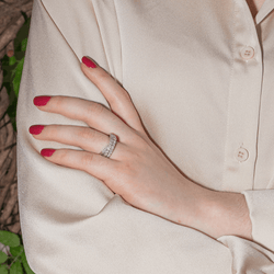 Bague Alliance en or blanc et diamants - Castafiore