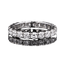 Bague Alliance en or blanc et diamants - Castafiore