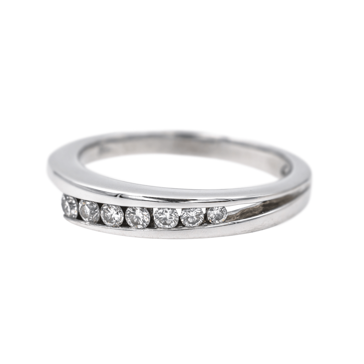 Bague Alliance en or blanc et diamants - Castafiore