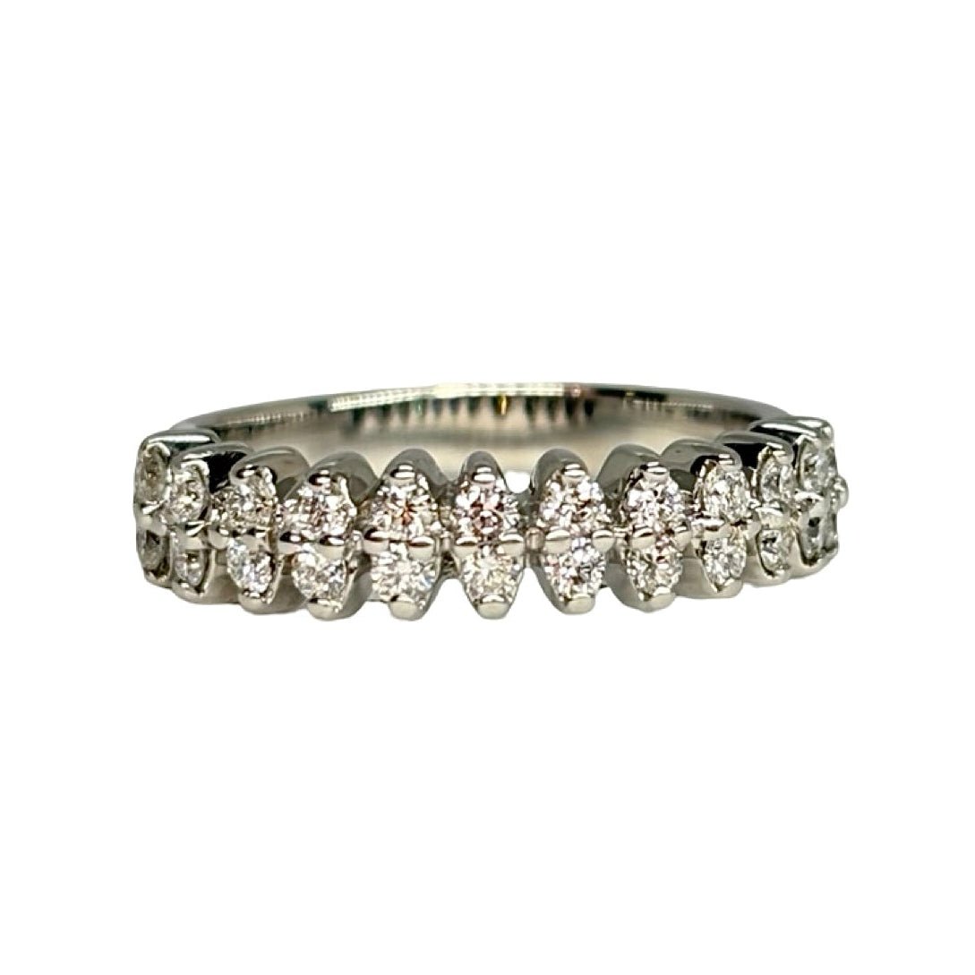 Bague Alliance en or blanc et diamants - Castafiore