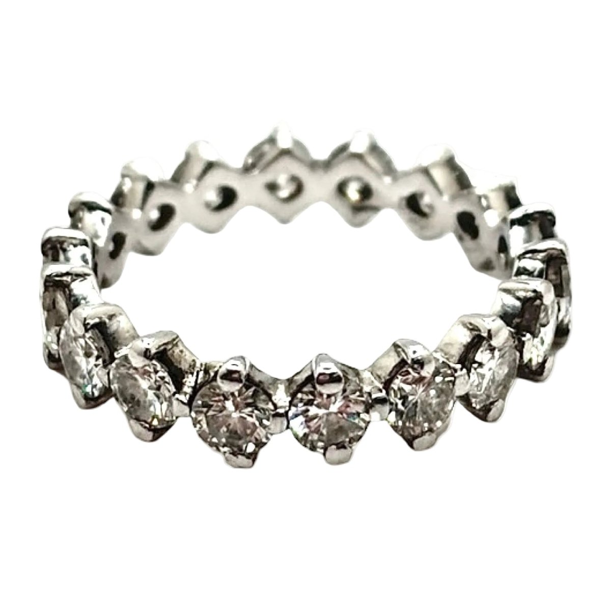 Bague Alliance en or blanc et diamants - Castafiore