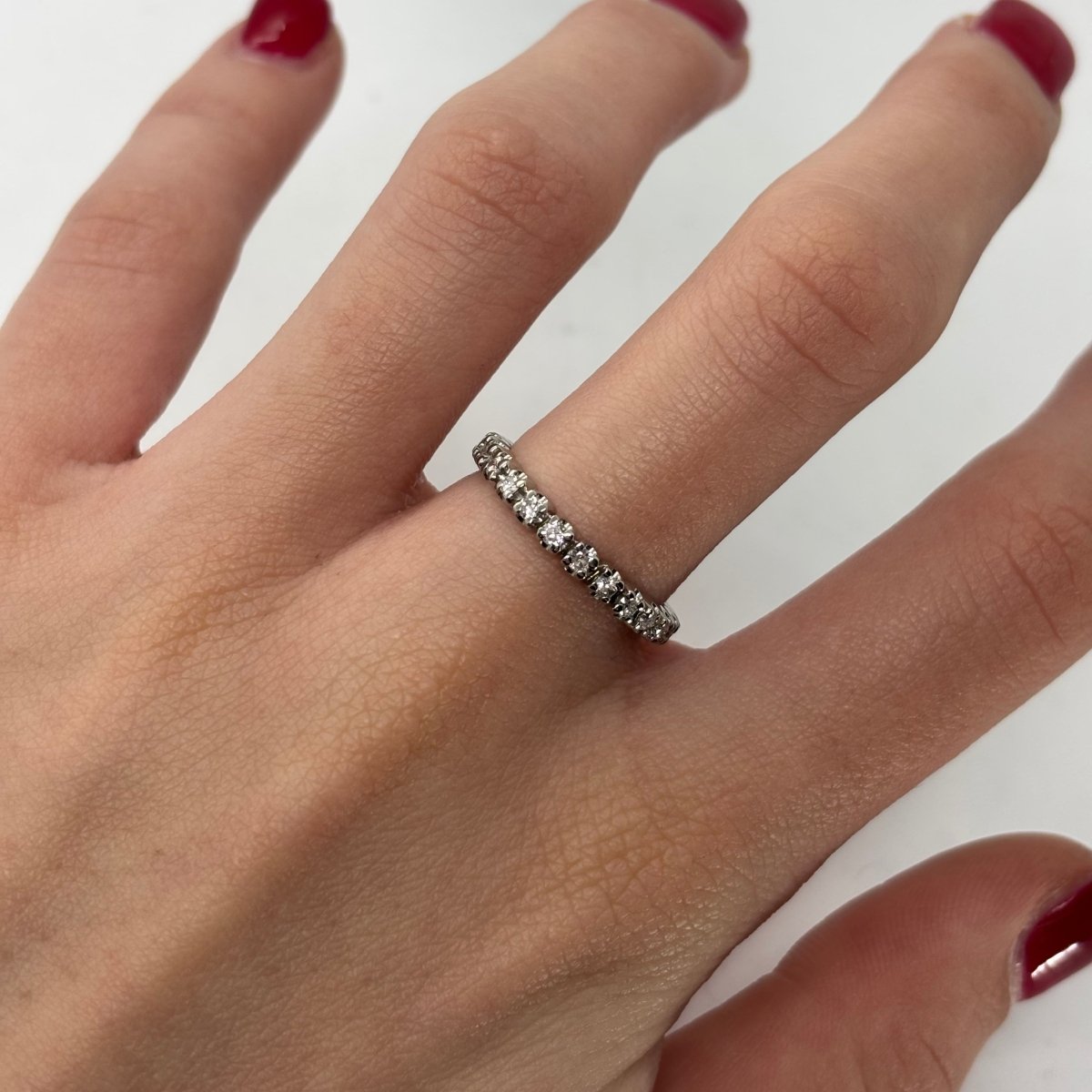 Bague Alliance en or blanc et diamants - Castafiore
