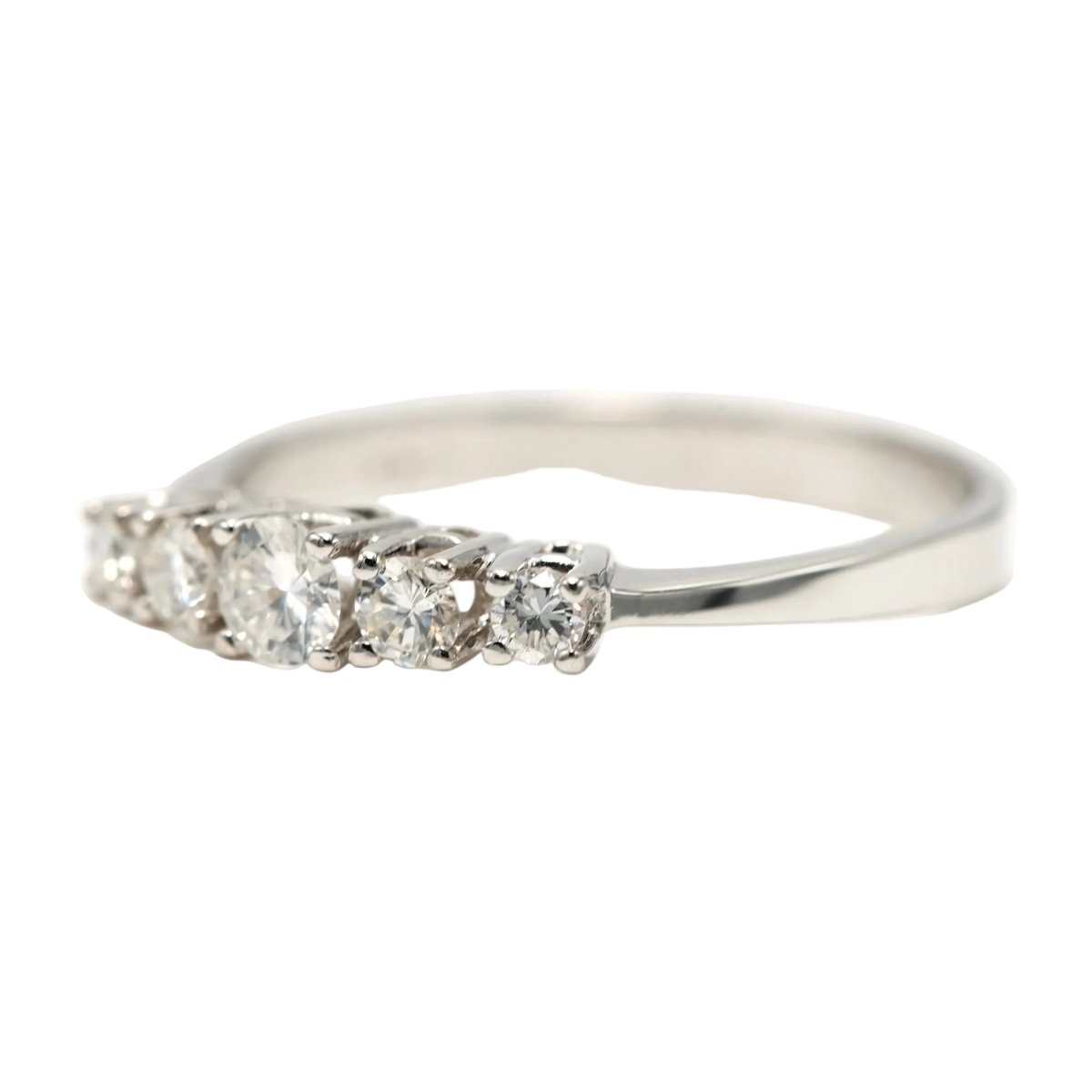 Bague Alliance en or blanc et diamants - Castafiore