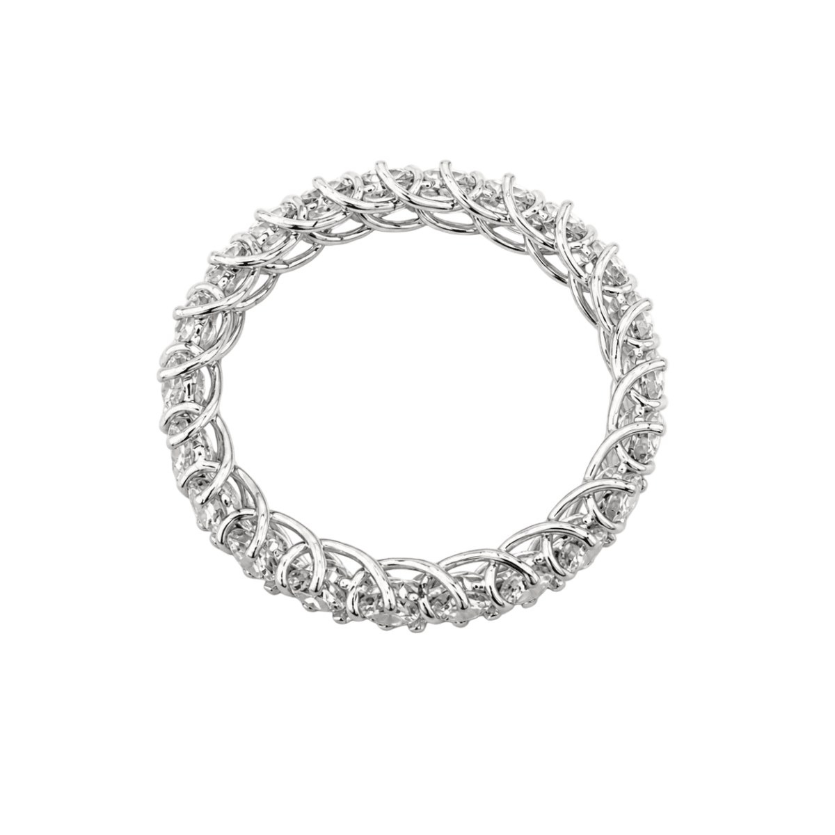 Bague Alliance en or blanc et diamants - Castafiore