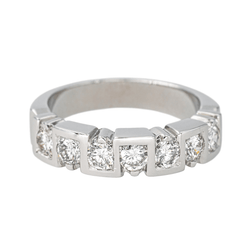Bague Alliance en or blanc et diamants - Castafiore