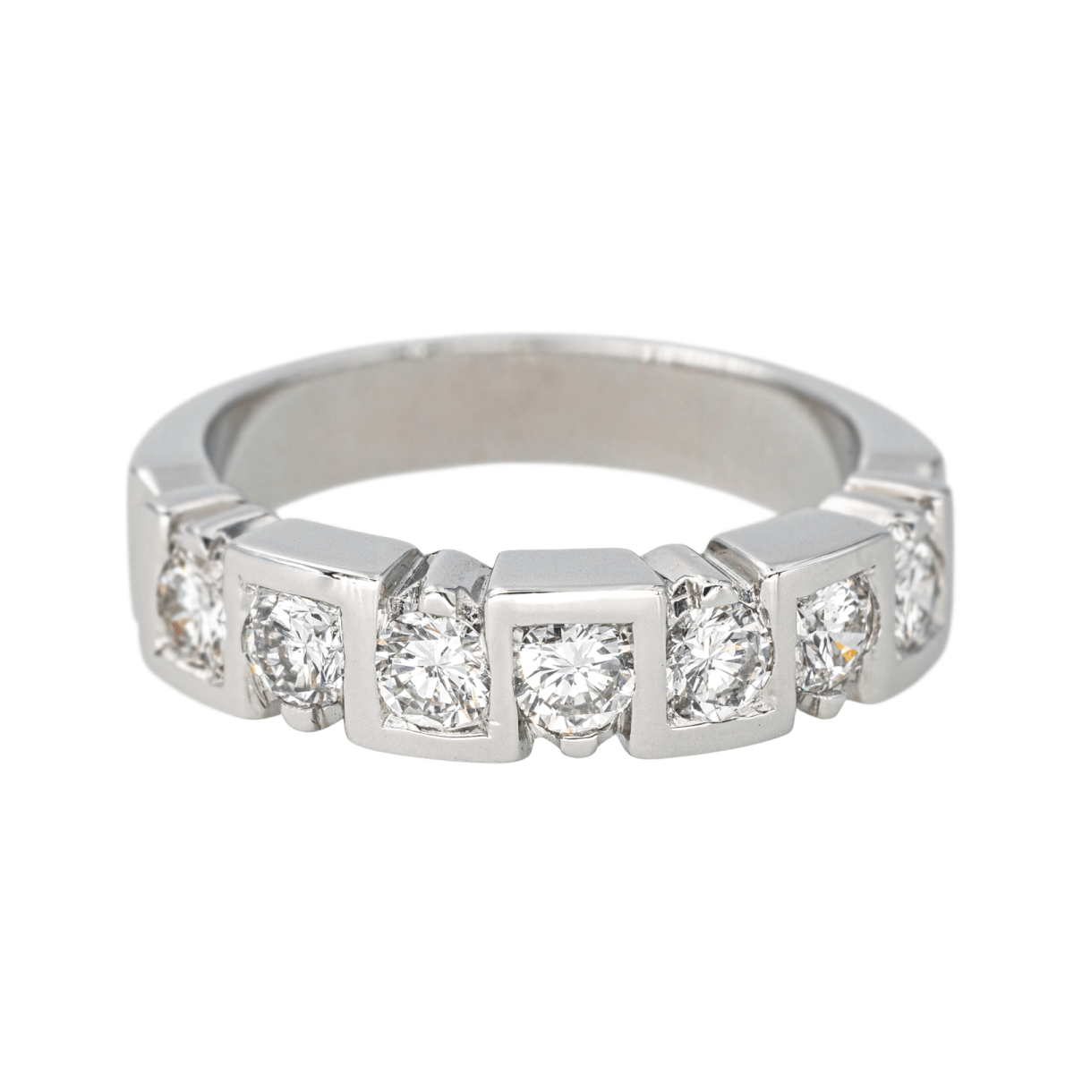 Bague Alliance en or blanc et diamants - Castafiore