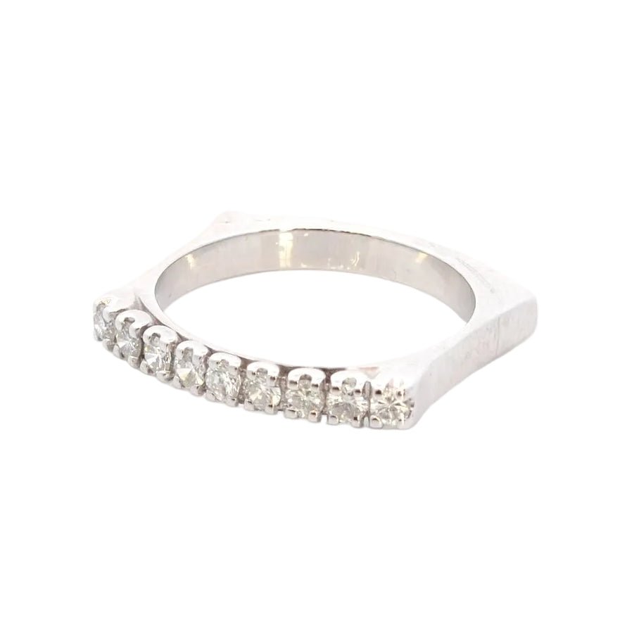 Bague Alliance en or blanc et diamants - Castafiore