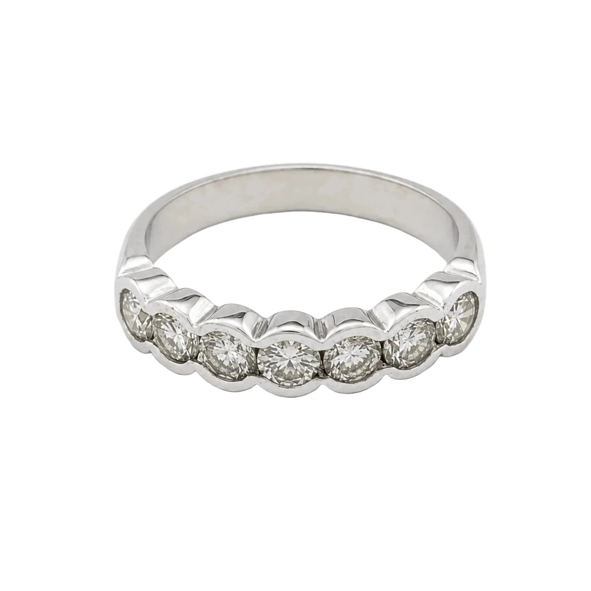 Bague Alliance en or blanc et diamants - Castafiore