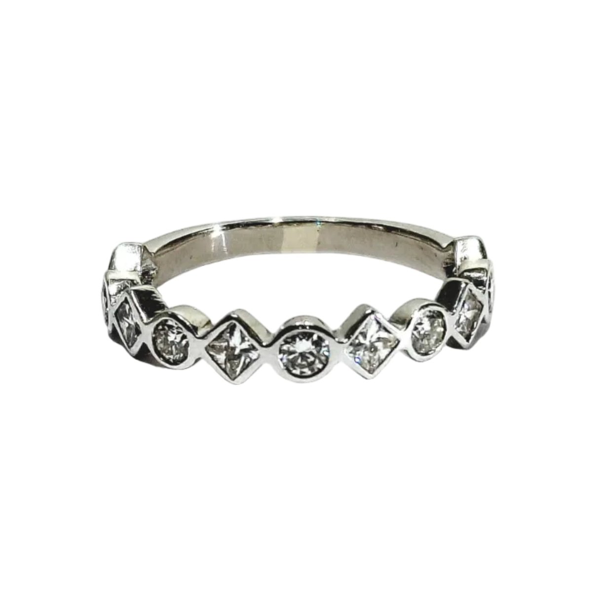 Bague Alliance en or blanc et diamants - Castafiore