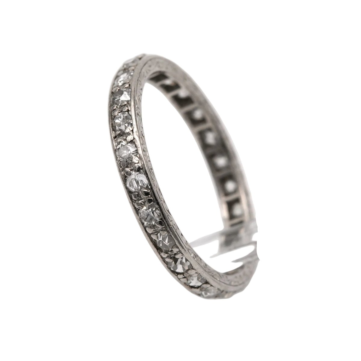 Bague Alliance en or blanc et diamants - Castafiore