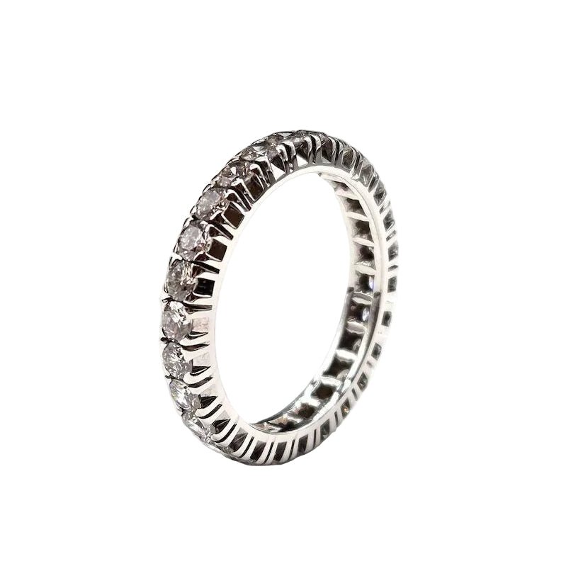 Bague Alliance en or blanc et diamants - Castafiore