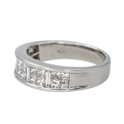 Bague Alliance en or blanc et diamants - Castafiore