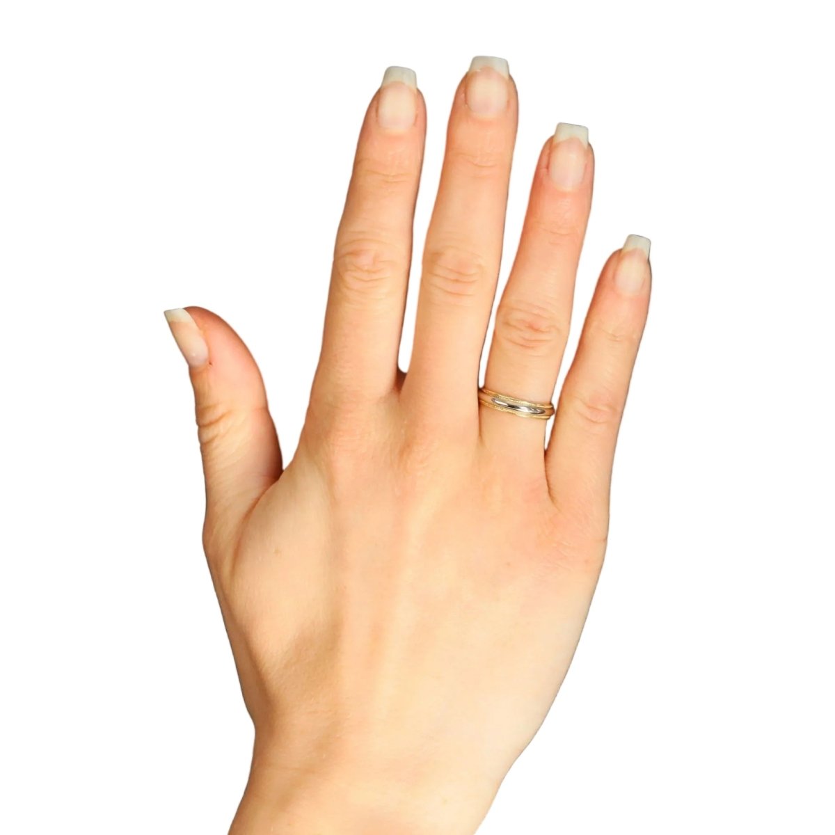 Bague Alliance en or blanc et or jaune - Castafiore