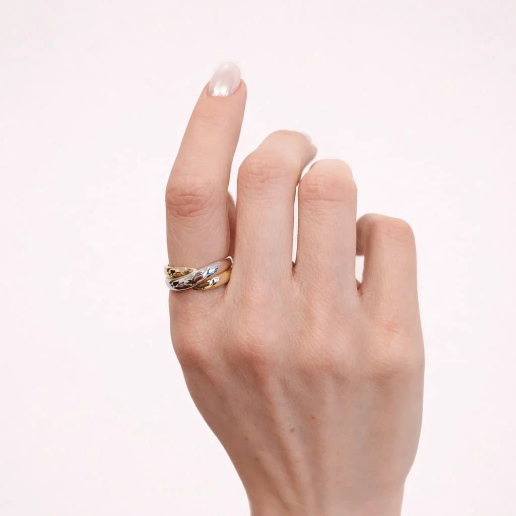 Bague Alliance en or blanc et or jaune - Castafiore
