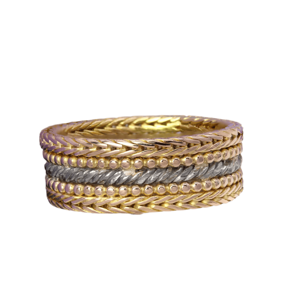 Bague Alliance en or blanc et or rose - Castafiore