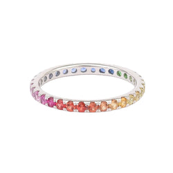 Bague Alliance en or blanc et saphirs - Castafiore