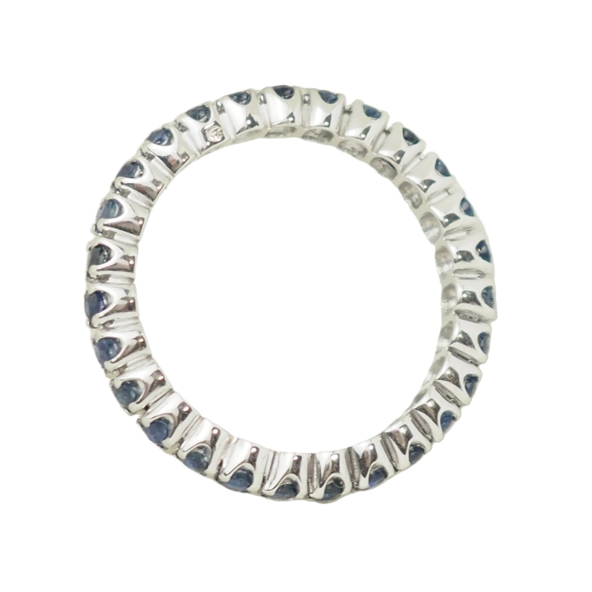 Bague Alliance en or blanc et saphirs - Castafiore