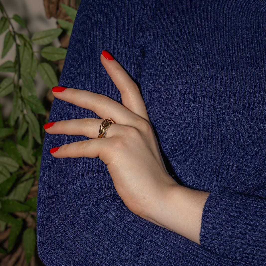 Bague Alliance en or blanc, or jaune et or rose - Castafiore