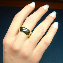 Bague Alliance en or blanc, or jaune et or rose - Castafiore