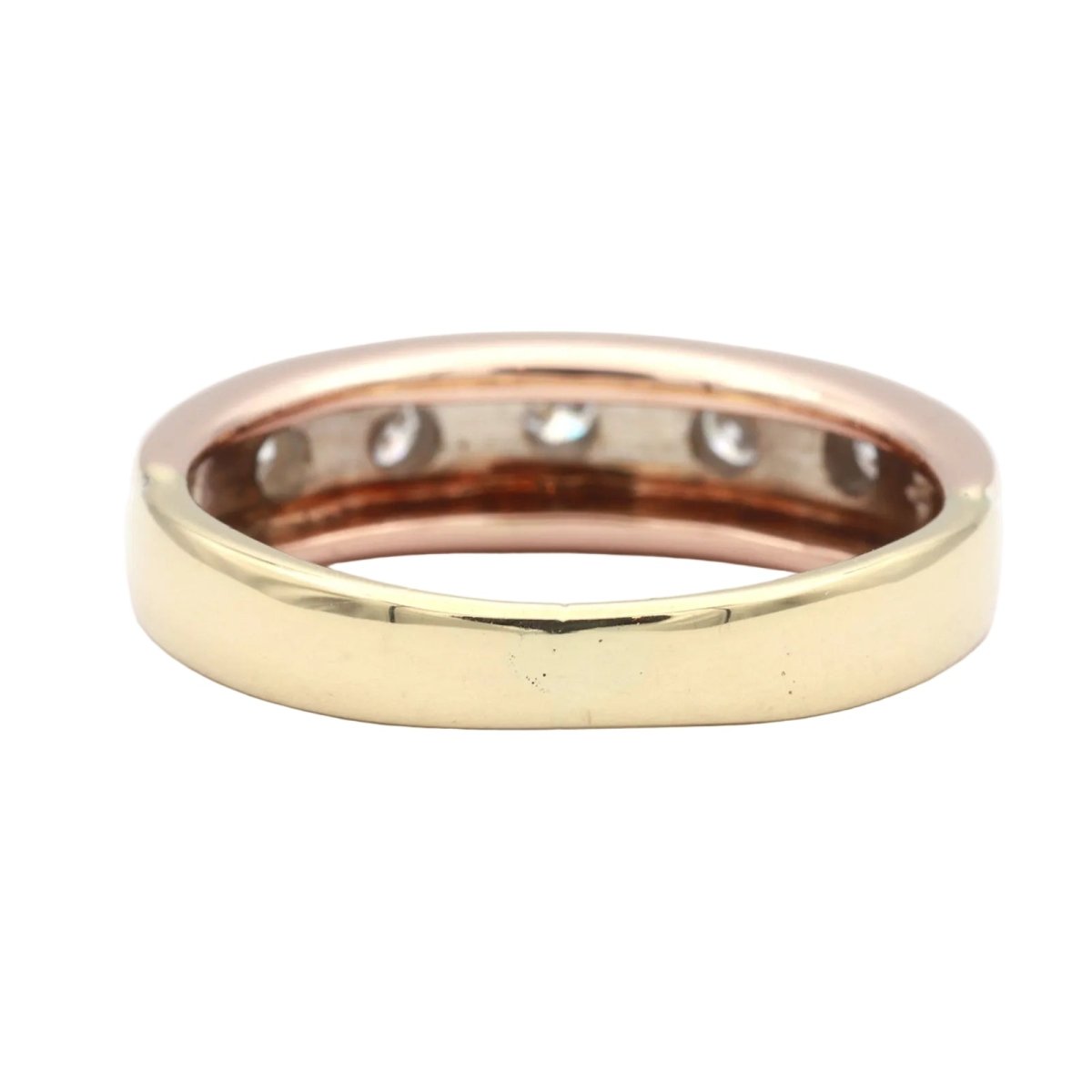 Bague Alliance en or blanc, or jaune, or rose et diamants - Castafiore