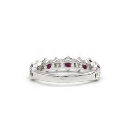 Bague Alliance en or blanc, rubis et diamants - Castafiore