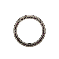 Bague Alliance en or blanc, rubis et diamants - Castafiore